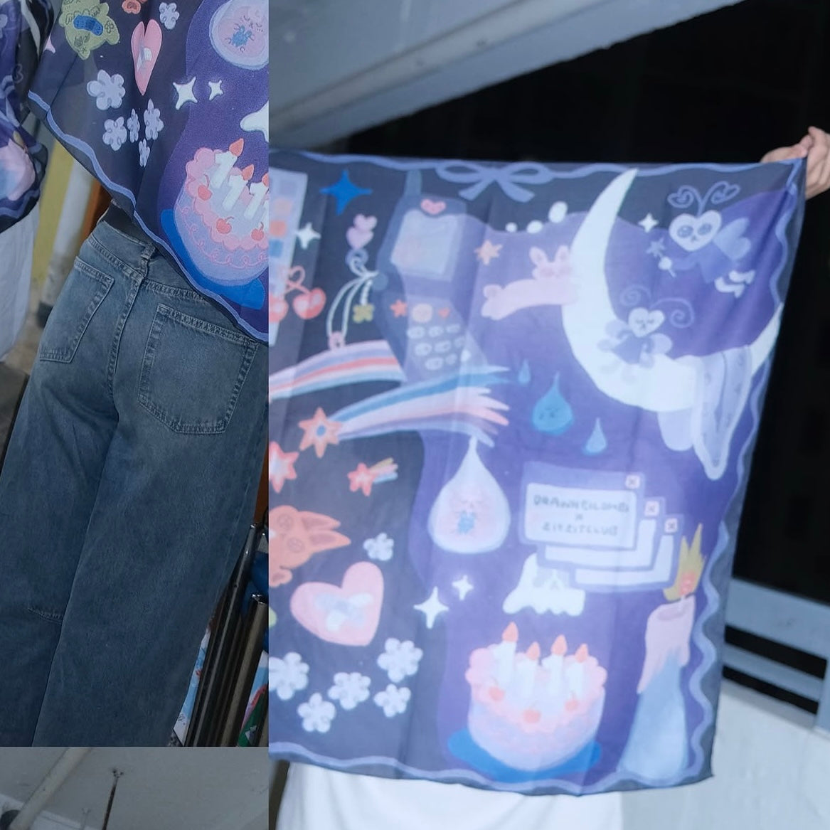 🌠drawneilomei x zitzitclub bandana/scarf🌠
