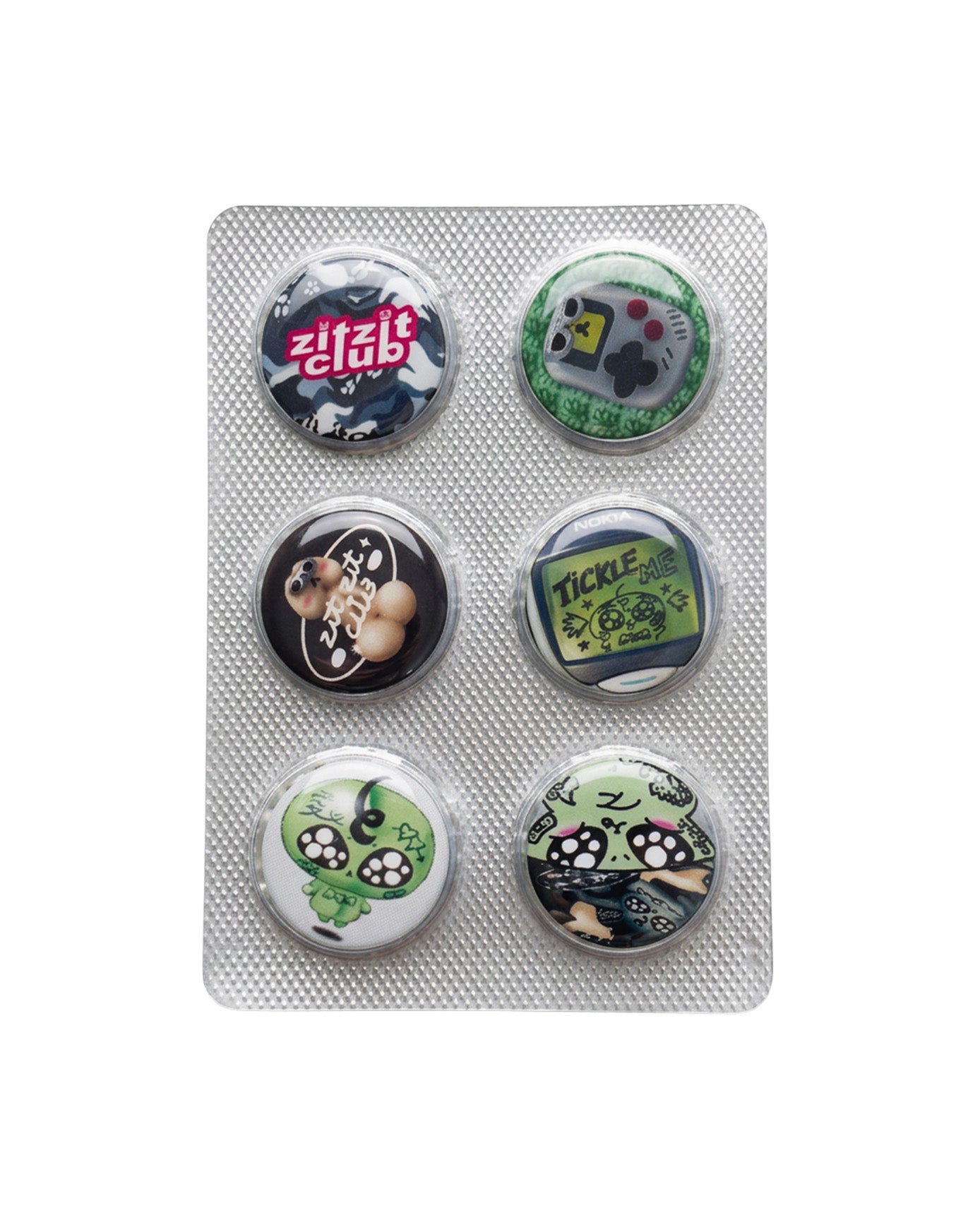 💊mini pill pin💊 (🟢green🟢set of 6)